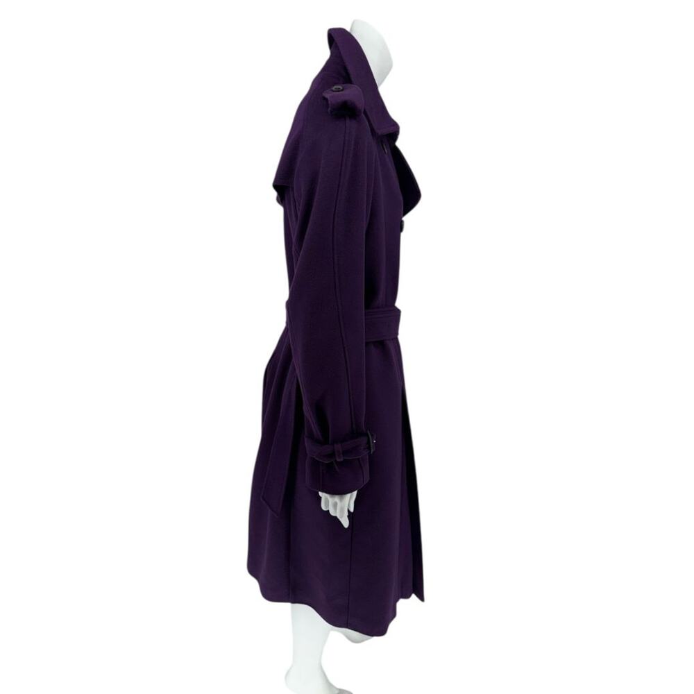 Burberry London Wool & Cashmere Trench Coat – Deep Purple US 12 - Picture 8 of 16